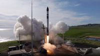 A Rocket Lab Electron rocket launches a Strix Earth-observing radar satellite for the Japanese company Synspective on Sept. 18, 2026.