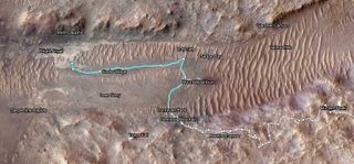 Martian rover mission path