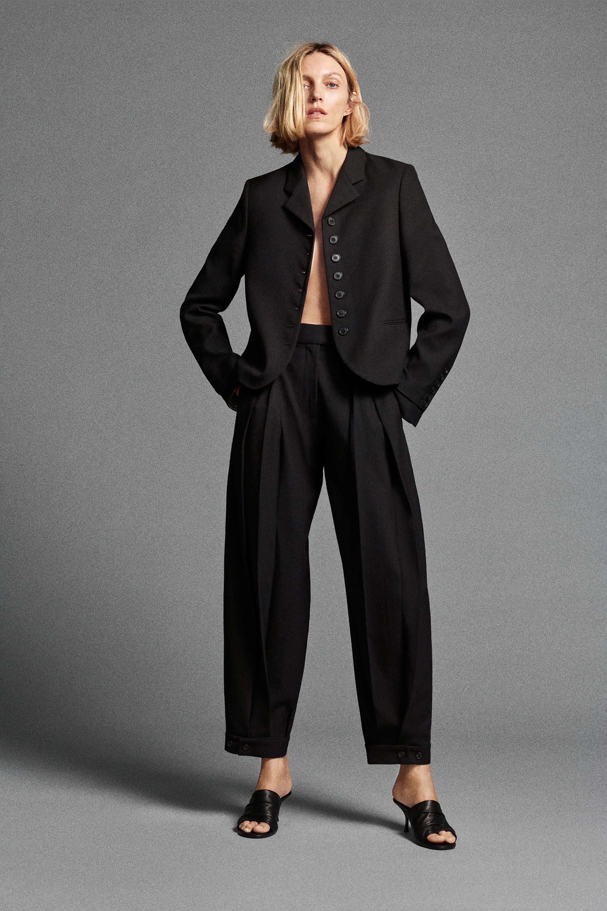 Zw Collection Darted Trousers With Belt Loops - Black - Xs