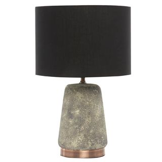 concrete effect base lamp in black colour