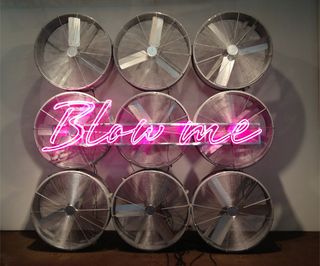 'Blow Me' lighting on assembled fans