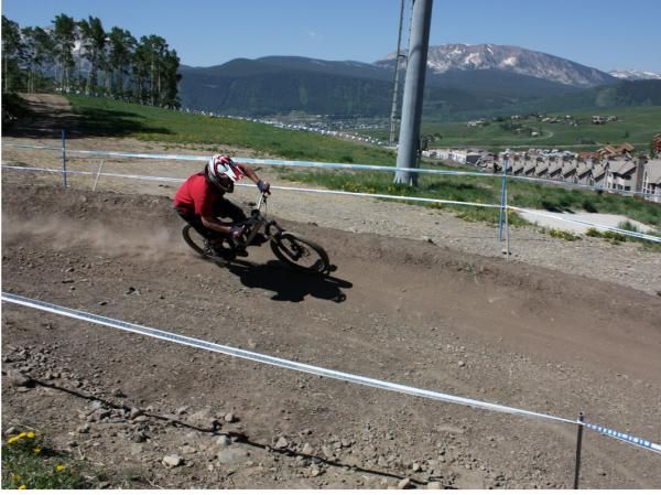 A rider tests out the race course in Crested Butte, Colorado.