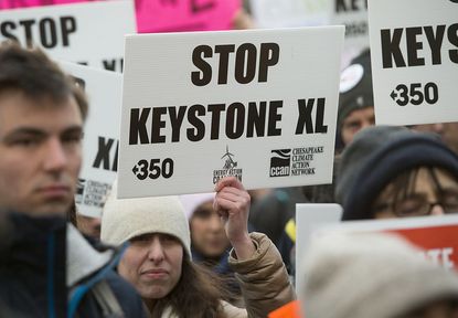 Protesters against the Keystone XL pipeline.
