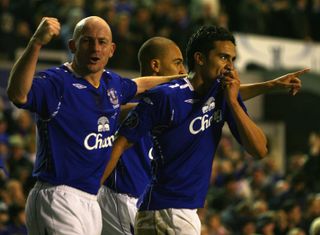 Lee Carsley alongside Tim Cahill in 2007 for Everton