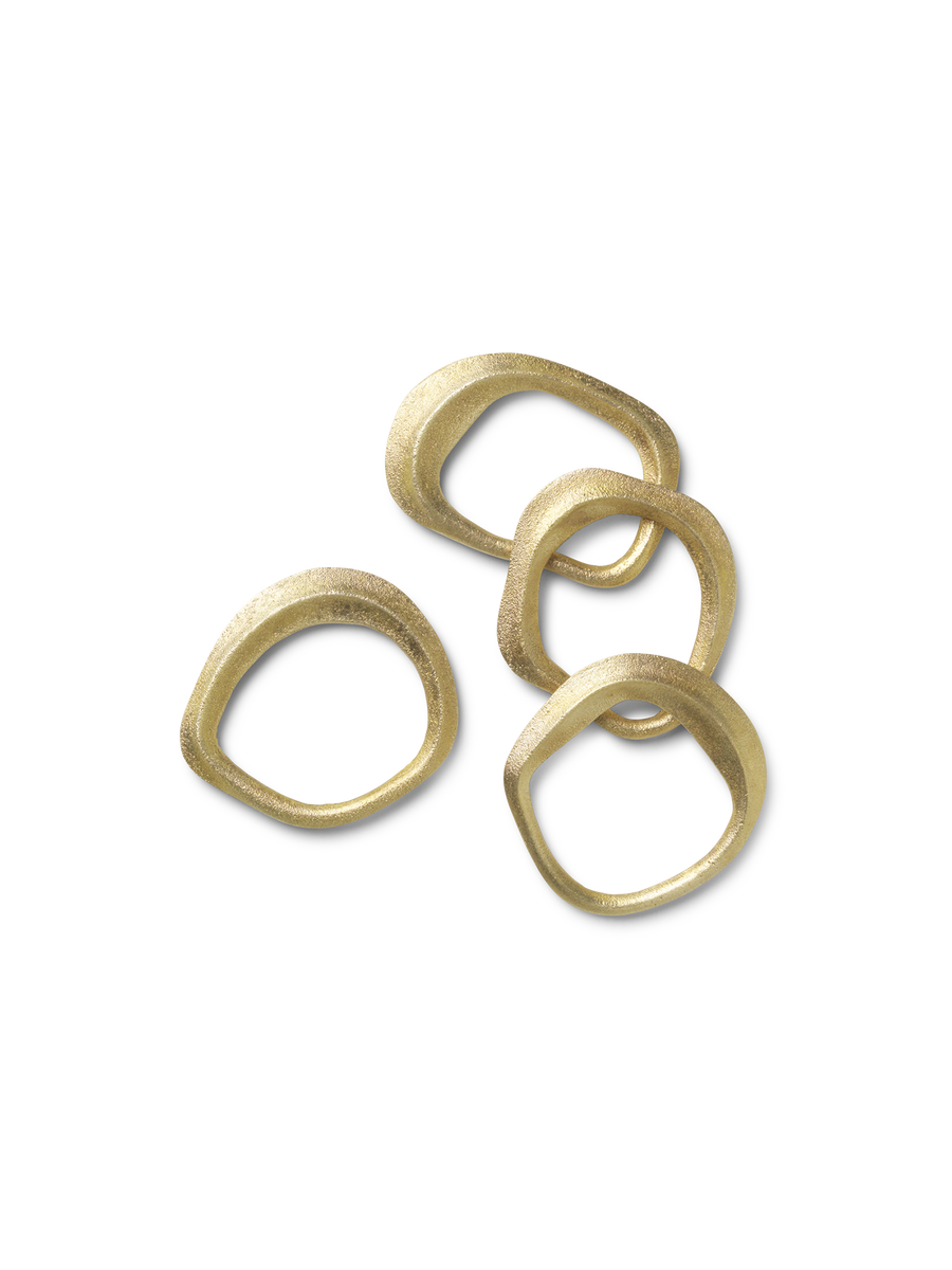 Flow Napkin Rings - Set of 4 - Brass