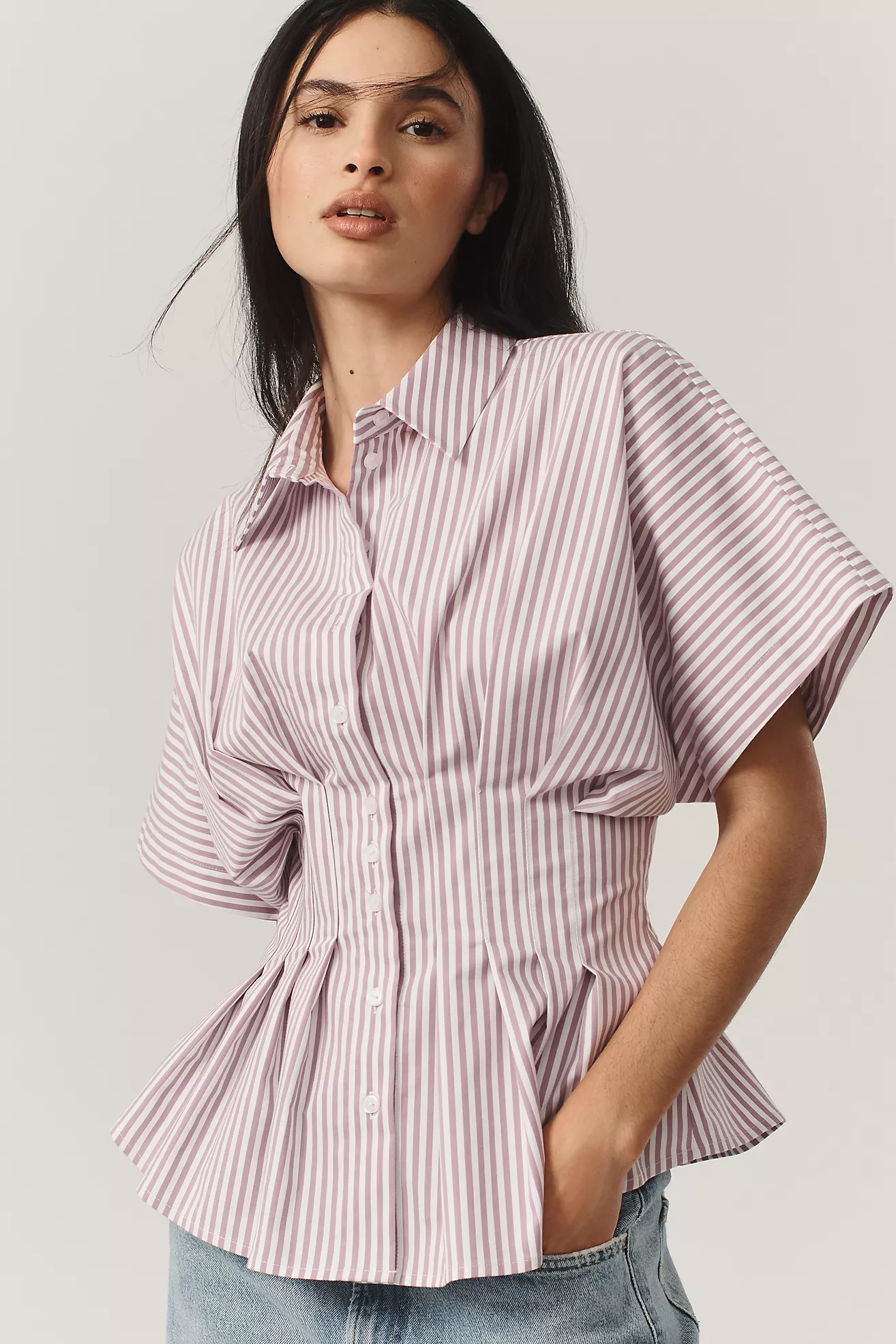 The Tobie Pleated Blouse by Exquise: Short-Sleeve Edition