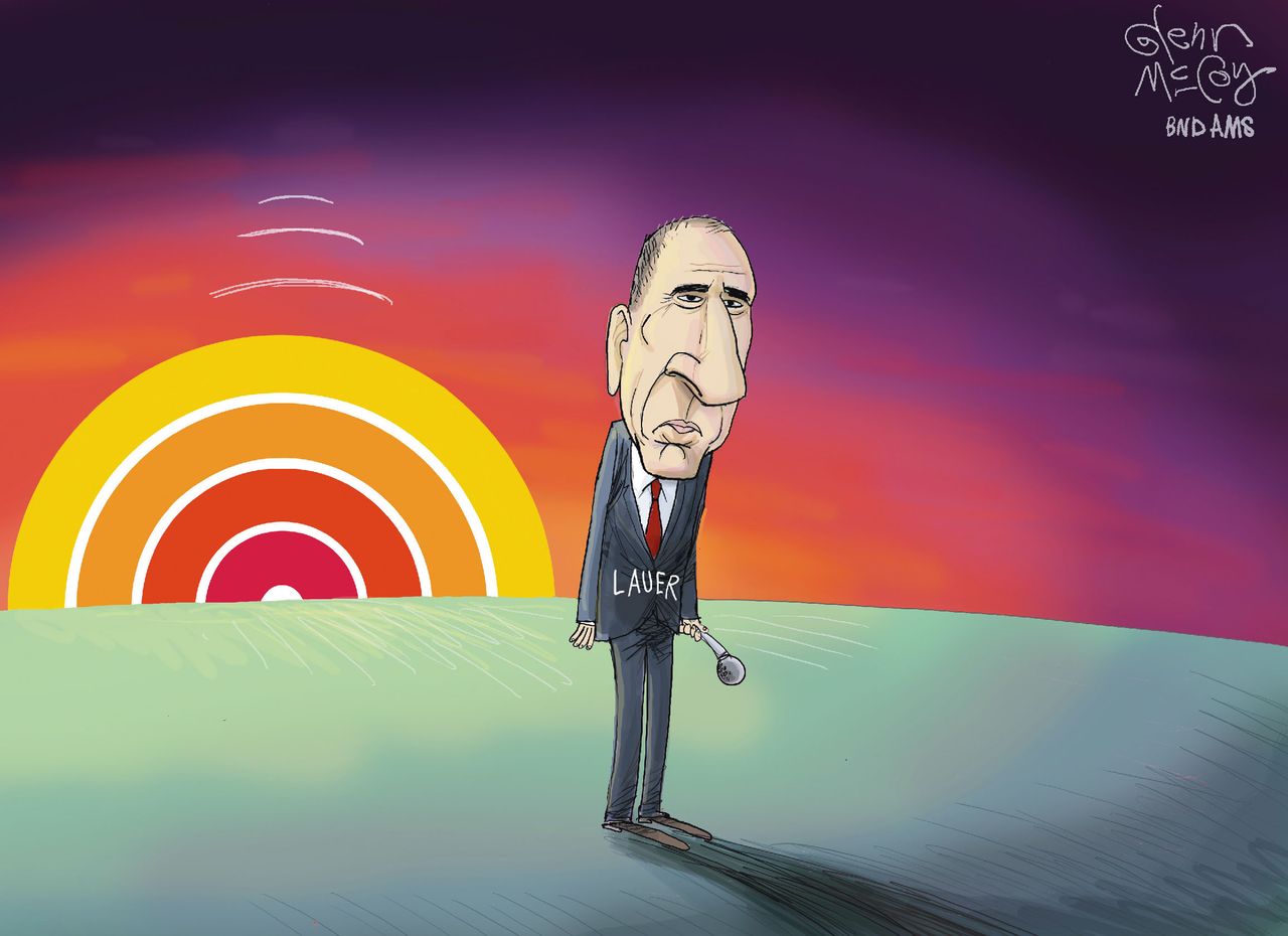 Political cartoon U.S. Matt Lauer sexual harassment NBC