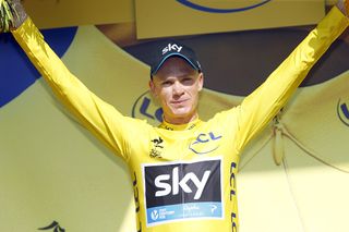 Chris Froome (Team Sky) in the overall race lead