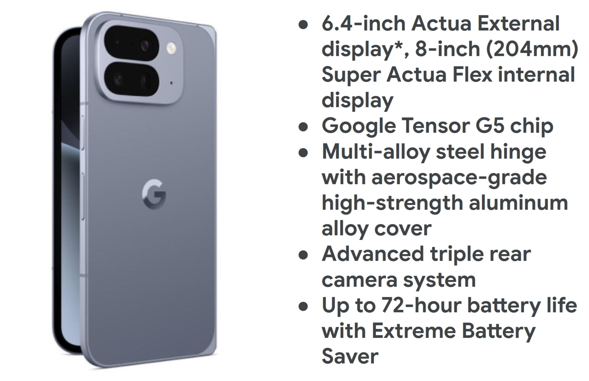 Official render of Pixel 10 Pro Fold and specs