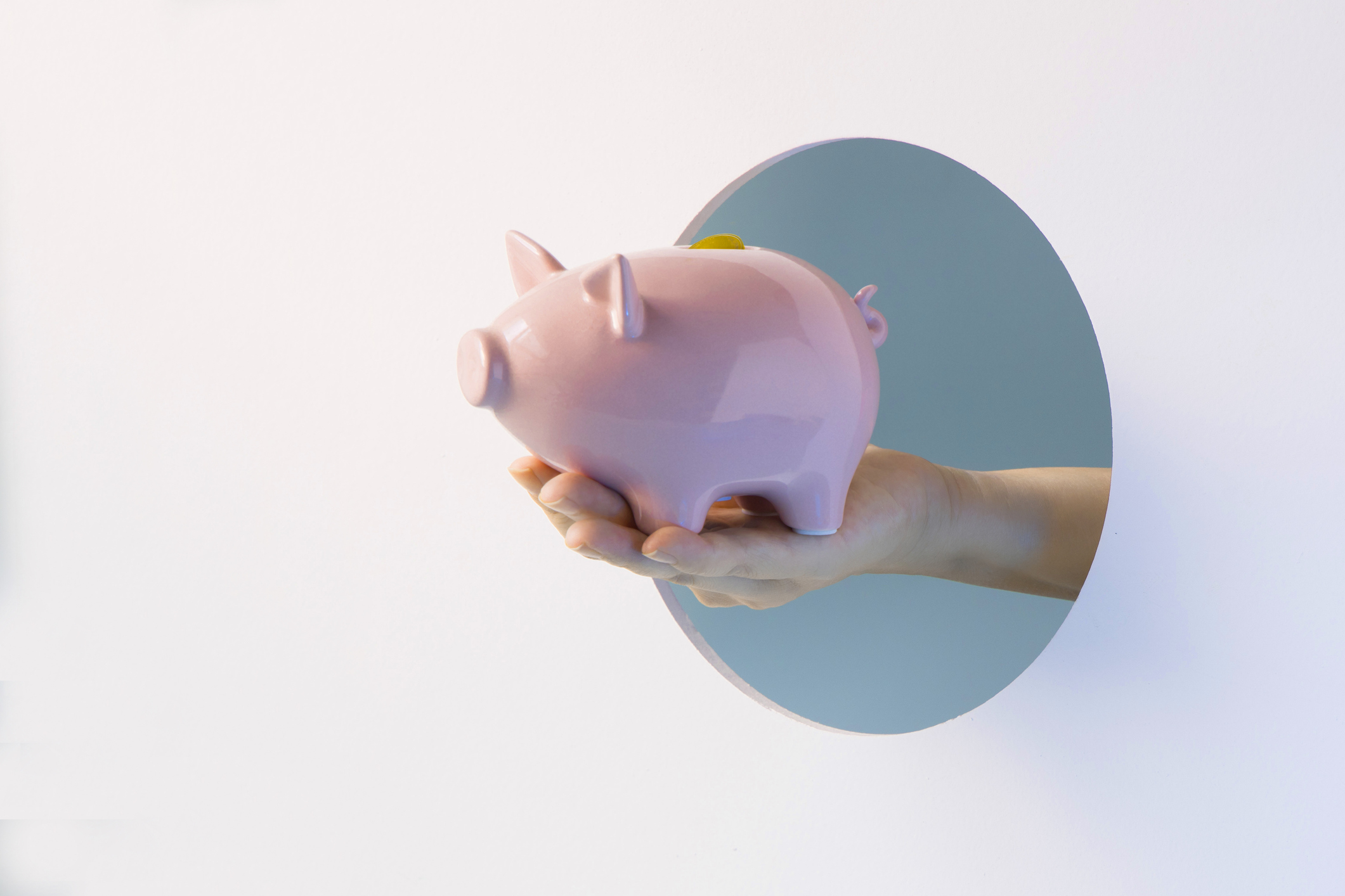 Easy-access savings concept with piggy bank
