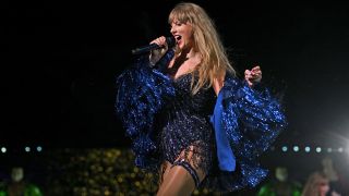 DENVER, COLORADO - JULY 14: EDITORIAL USE ONLY Taylor Swift performs onstage during "Taylor Swift | The Eras Tour" at Empower Field At Mile High on July 14, 2023 in Denver, Colorado.