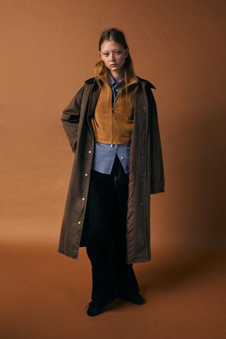 Waxed Effect Trench Coat