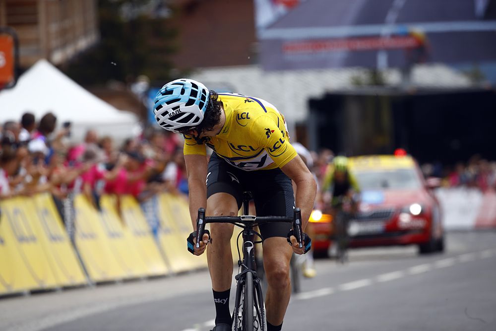 Geraint Thomas (Team Sky) finished second on stage 6 of Criterium du Dauphine
