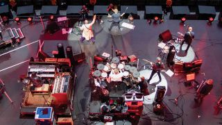 The Who at Wembley Stadium, shot from above