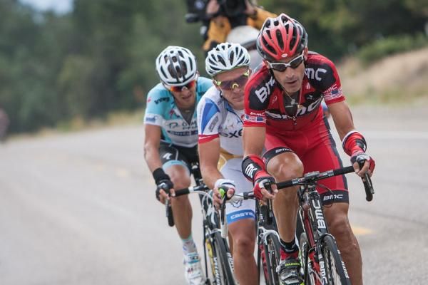 George Hincapie (BMC) tries to bridge up to the break.