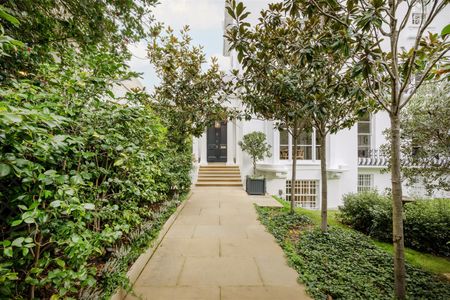 Facade of a six-bedroom house for sale on Primrose Hill's Prince Albert Road