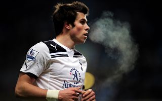 Gareth Bale of Tottenham in action during the Barclays Premier League match between Aston Villa and Tottenham Hotspur at Villa Park on December 26, 2010 in Birmingham, England