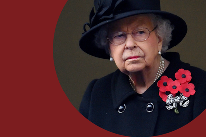 a collage of why does the Queen wear five poppies