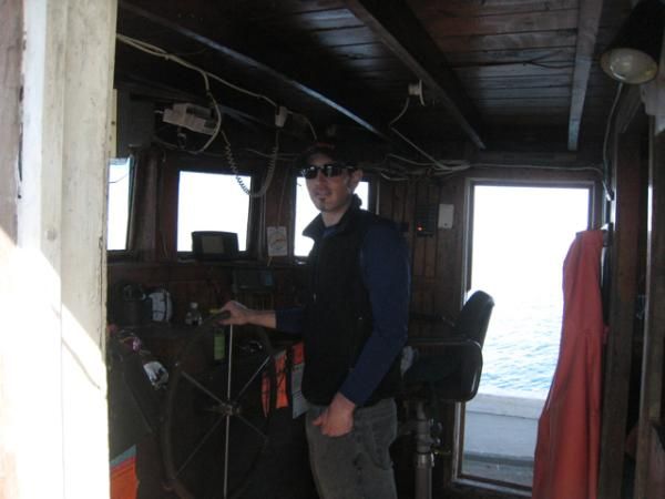 Mike at the helm.