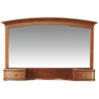 Lille Dressing Table Mirror made of a combination of solid alder wood and American cherry veneers with lacquer finish with two small drawers