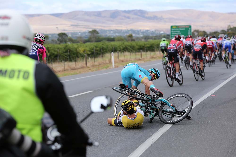 A mid-stage crash involved two riders
