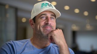 Aaron Rodgers on the Netflix docuseries Aaron Rodgers: Enigma.