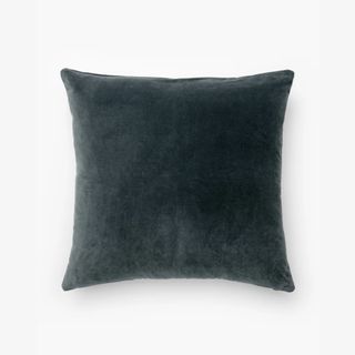 teal velvet square cushion