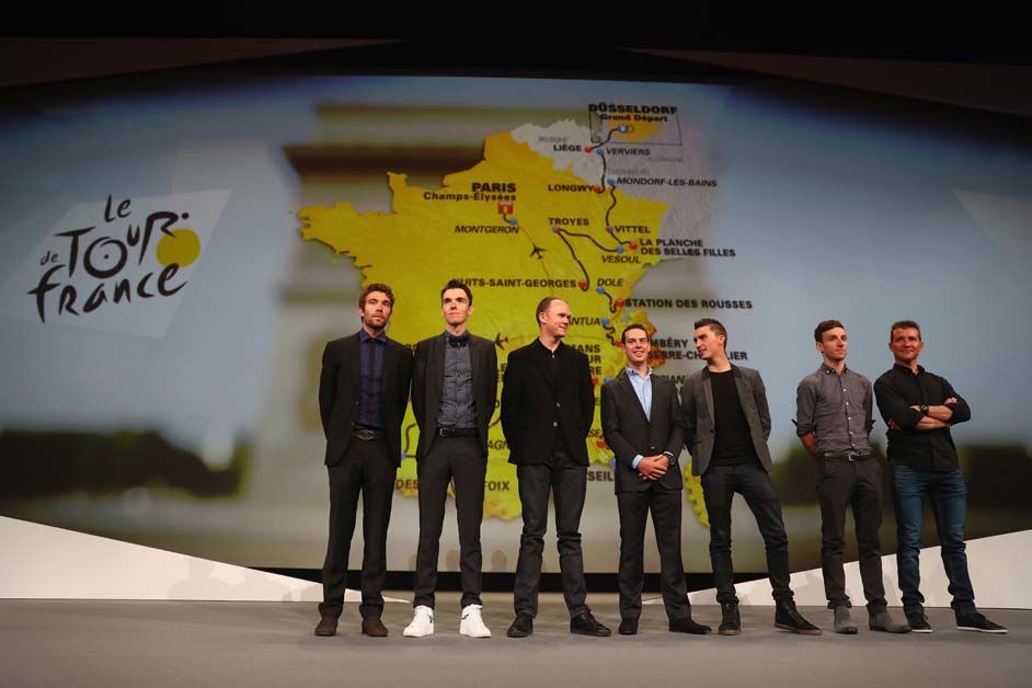 The Tour de France contenders on stage