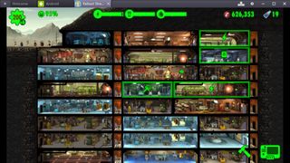 Fallout Shelter running on PC via BlueStacks.