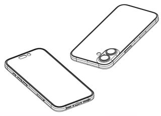 Alleged project drawing of the basic iPhone 16, from the front and back