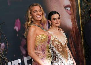 Blake Lively and Jenny Slate at the "It Ends With Us" New York Premiere at AMC Lincoln Square Theater on August 06, 2024 in New York City