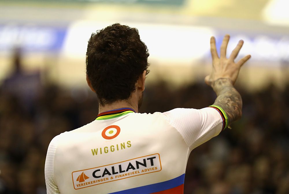 Bradley Wiggins after his Gent Six Day win with Mark Cavendish