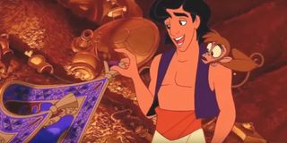 Aladdin meets the Magic Carpet in the original film