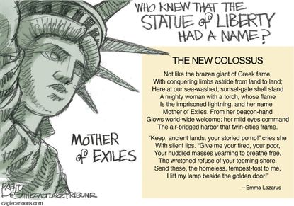 Editorial cartoon Statue of Liberty