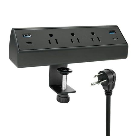 Clamp-on Desk Power Strip 