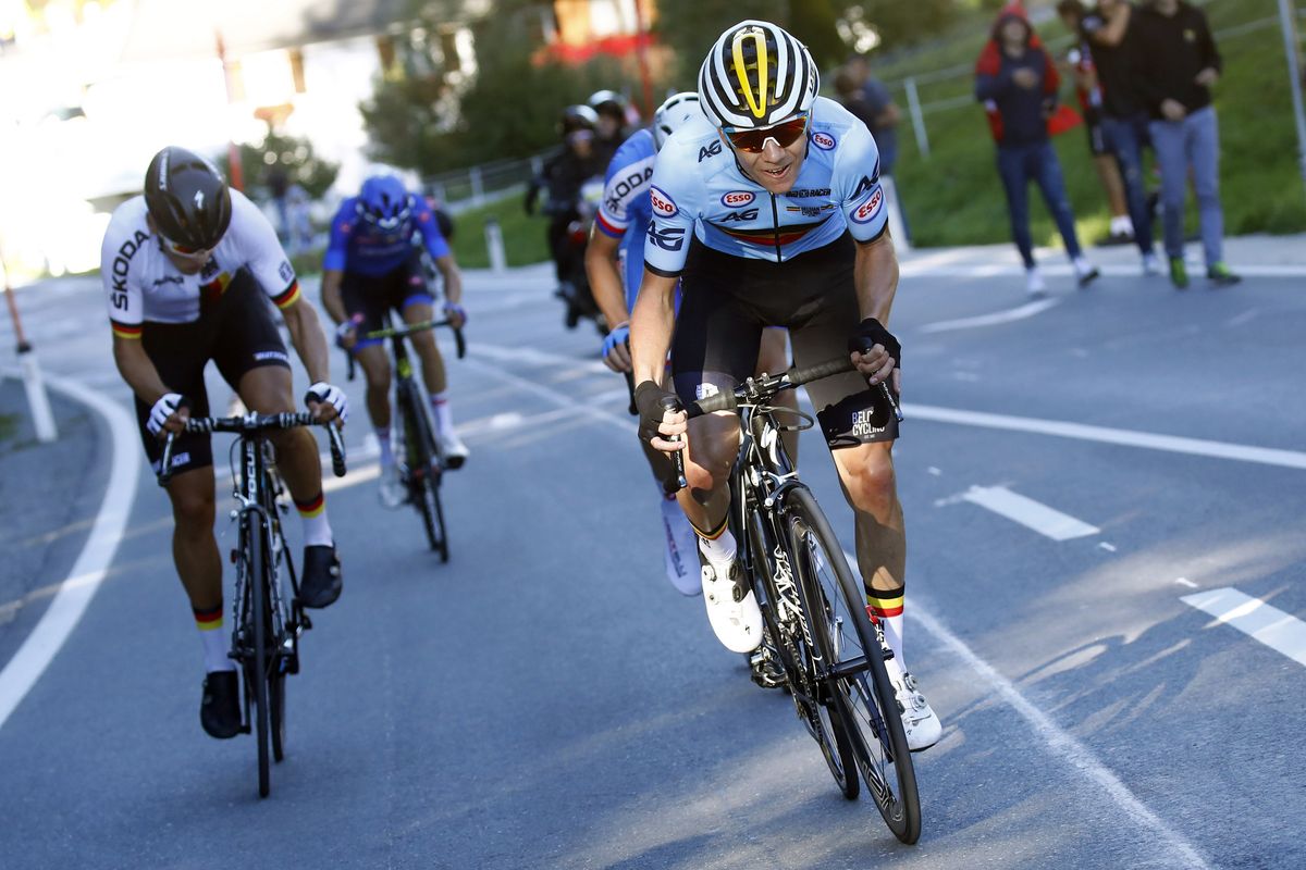 Remco Evenepoel (Belgium) attacks