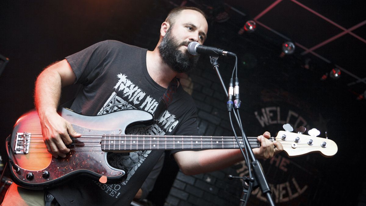 Miles Seaton of Akron/Family performs on stage at Brudenell Social Club on July 23, 2013 in Leeds, England