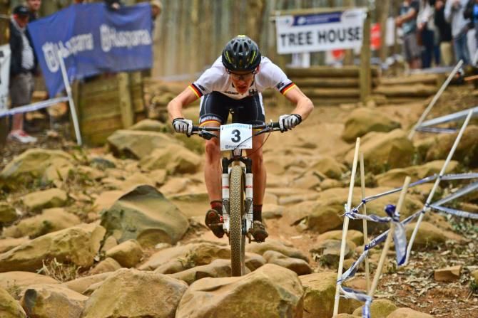 World Cup top performer Markus Schulte-Luenzum of Germany fought back well from a flat tyre to finish tenth in the men's under 23 cross country