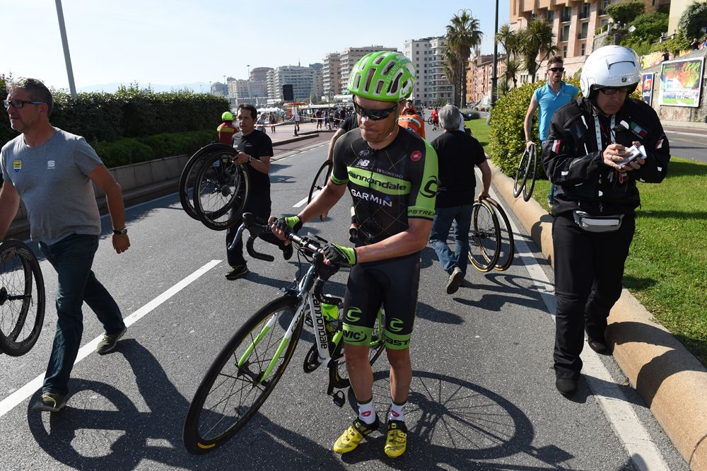 Tom Danielson was in the wars on stage 2 of the Giro d'Italia