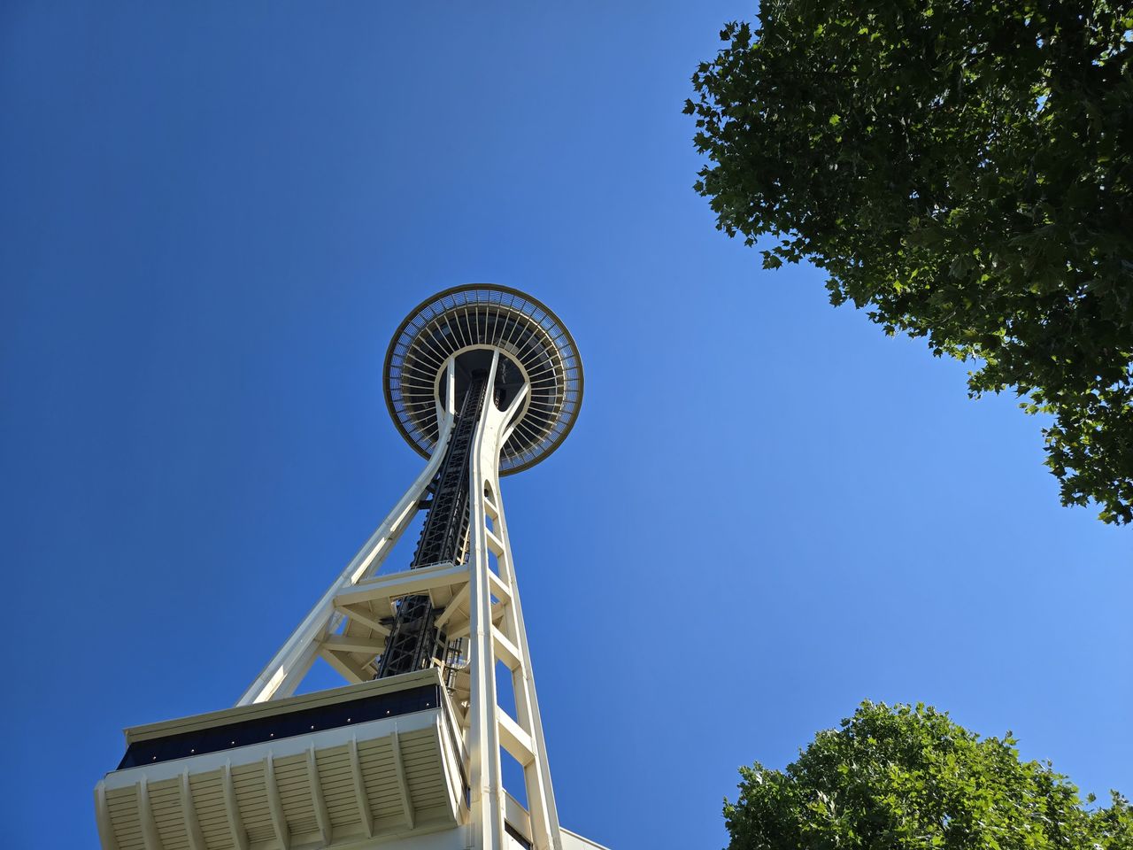 The Seattle Space Needle from underneath