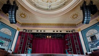 PK Sound T8 robotic line source system with T18 and T218 intelligent subwoofers installed at The Palace Theatre.