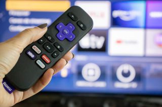 Roku TV interface with remote