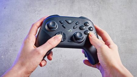 A black Asus ROG Raikiri II Xbox and PC controller