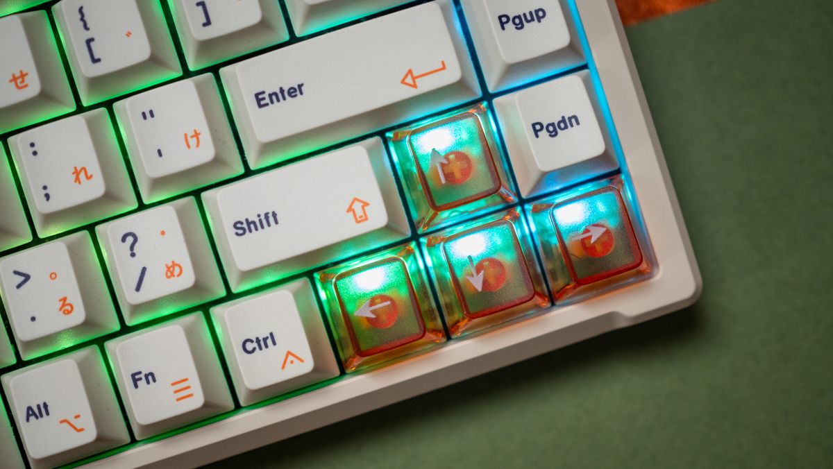 Luminkey Magger68 HE mechanical gaming keyboard against colorful background