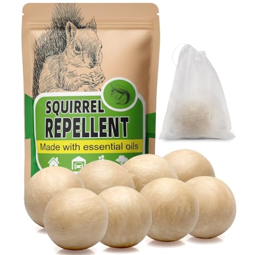 Audqqm Squirrel Repellent Outdoor, Chipmunk Repellent for Garden, Squirrels Deterrent, Keep Squirrels &amp;amp; Chipmunks Away, Squirrels Repellant, Easy to Place for Yard, Attic &amp;amp; Bird Feeders, Pack of 8