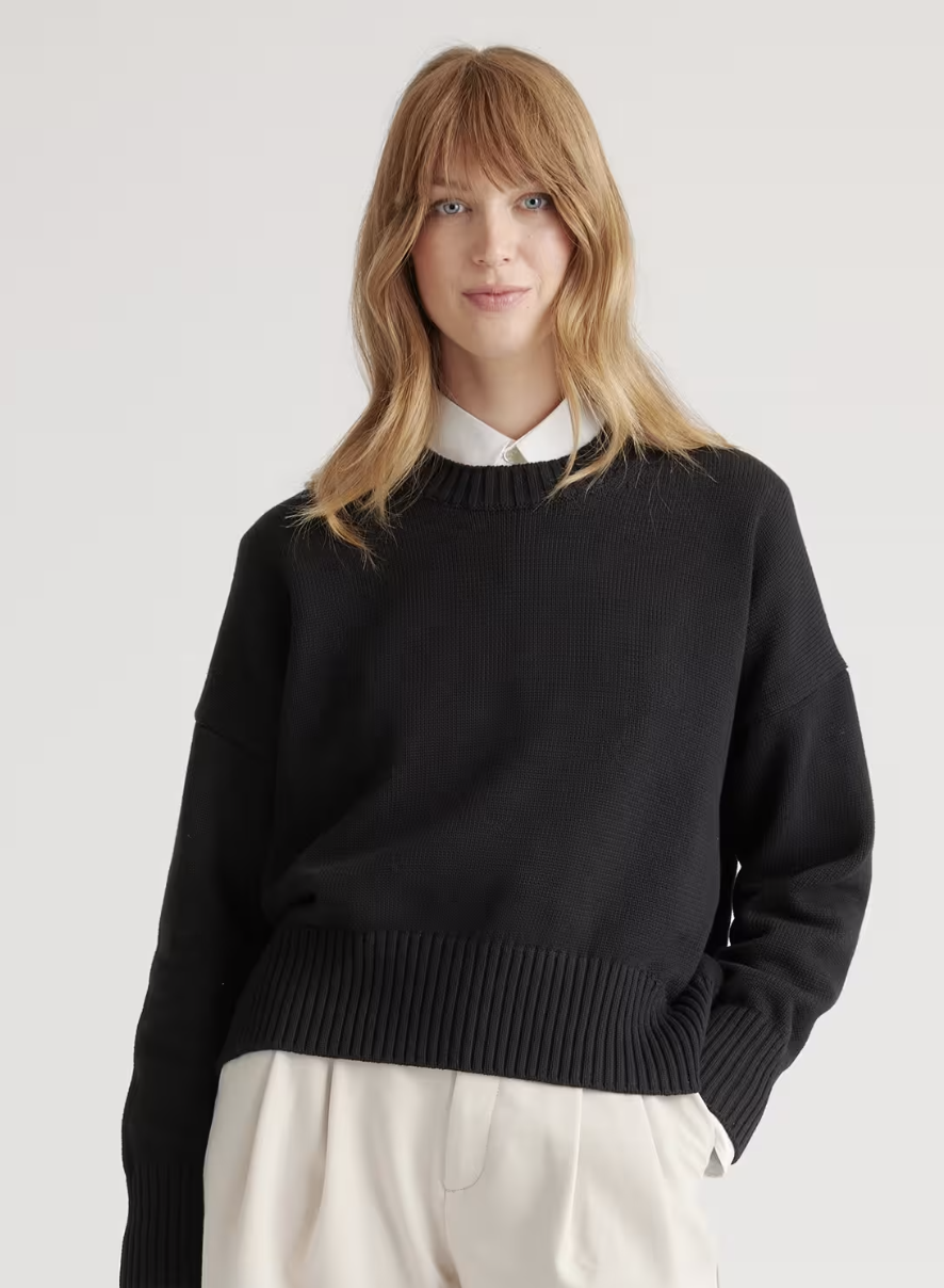 Quince, 100% Organic Cotton Boyfriend Crew Sweater