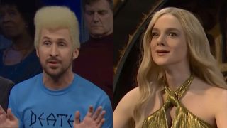 Side by side: Ryan Gosling as Butt-Head on SNL, Ashley Padilla in "Cyclops" sketch on SNL