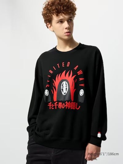 Black sweatshirt with Spirited Away print on the front