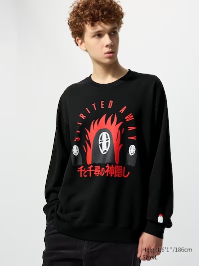 Black sweatshirt with Spirited Away print on the front