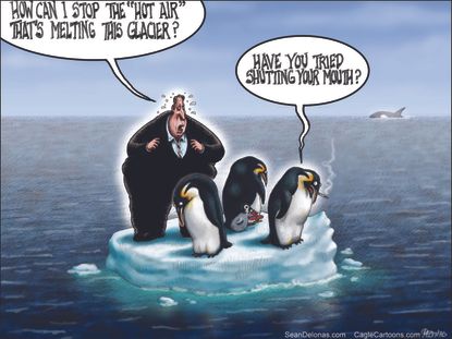Political cartoon U.S. Paris Agreement climate change denial